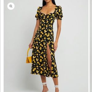 NWT o.p.t. lemon print midi dress
